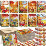 Skyygemm 120 Pack Thanksgiving Greeting Cards with Envelope Bulk 4 x 6 Inch Fall Pumpkin Card and 120 Pack Blank Envelopes 24 Pc