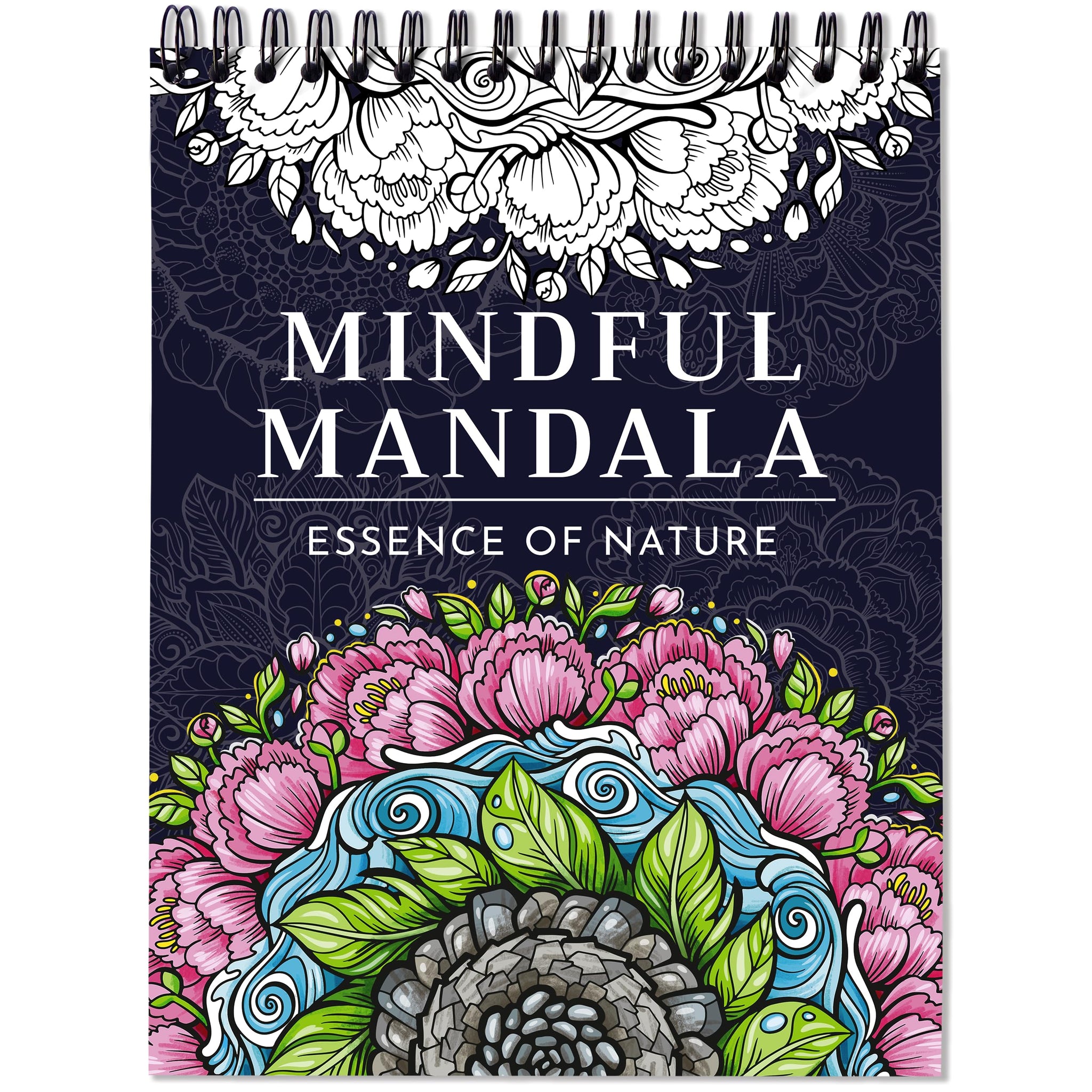 RYVE Mandala Coloring Book for Adults - 50 Unique Mandalas for Relaxation & Stress Relief - Spiral Coloring Book for Adults, Rel