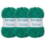 Estako Velvet (3- Skeins Pack) Chenille Blanket amigurumi Yarn for Crocheting and Knitting Super Bulky 3x100 gr (3x132 yds) (192
