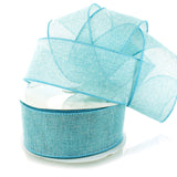 Ribbon Traditions 2.5 Wired Burlap Ribbon Seaside Blue 10 Yards