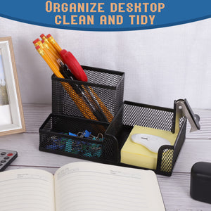 Ludato 2 Pieces Mesh Pen Holder Desk Organizers and Accessories for Desk