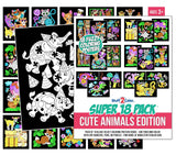 Super Pack of 18 Fuzzy Coloring Posters (Cute Animals Edition) Arts & Crafts Kit for Kids, Girls, and Boys Perfect for Toddl