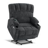 MCombo Power Lift Recliner Chair Sofa with Massage and Heat for Big Elderly People, USB Ports, Side Pockets, Fabric R7096 (Mediu