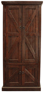 American Heartland Mfg. Rustic Double Door Pantry, Concord Cherry