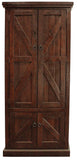 American Heartland Mfg. Rustic Double Door Pantry, Concord Cherry
