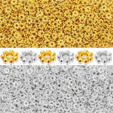 Augshy 700 Pcs Silver and Gold Daisy Flower Spacer Beads for Jewelry Making, Crafts, Hair Beads, Friendship Bracelets, Birthday 