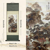 FOVNOT Chinese Landscape Painting Decor, Asian Decor for Home Beautiful Silk Scroll Painting Chinese Vertical Wall Art Oriental
