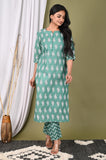 Gosriki Women'S Cotton Blend Straight Printed Kurta With Pant (Jugni Green_Xxl-Go_Green_Xx-Large),Green,2,B09ZF6HQZS