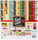 Echo Park Paper Company Back to School Collection Kit paper, 2x2, Blue/Black/Red/Green/Yellow, 12x12