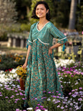 Libas Women'S Cotton Fit And Flare Midi Casual Dress (29165_Rama Green Green M