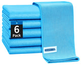 HOMERHYME Microfiber Glass Cleaning Cloth, 6 Pack Window Cleaning Cloth Glass Cleaning Towels, Reusable Lint Free Microfiber Tow