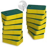 Kitchen Sponges 12 Pack, Heavy Duty DualSided Scrub Sponges, Yellow/Green