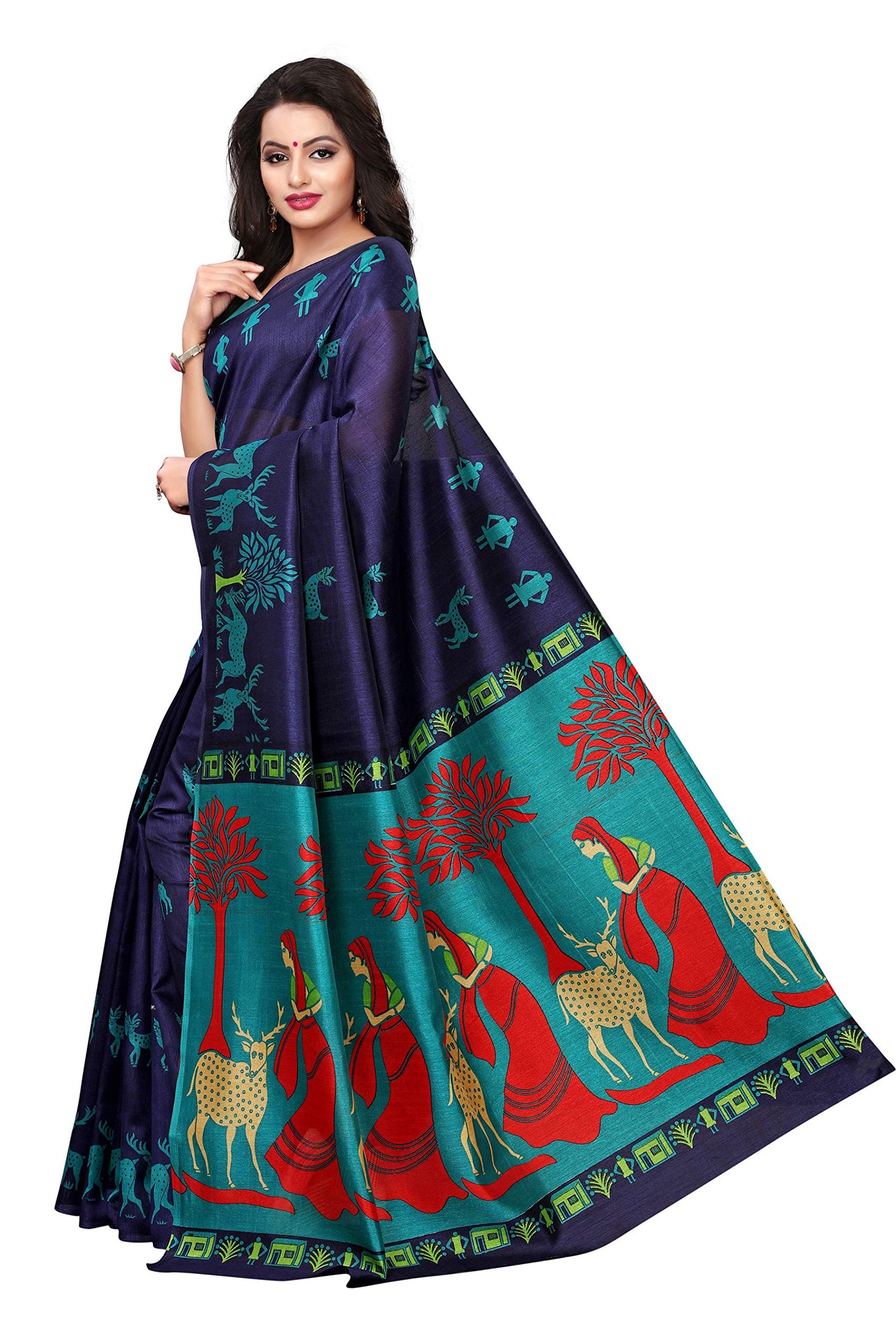 Anni Designer Women'S Mysore Silk Multi Color Saree With Blouse Piece,Multicolour,FS,Silk,with blouse piece,Saree