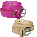 Queery WomenS Pu Leather Belt Pink, Beige