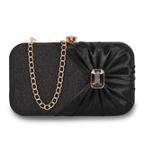Adisa Studded Formal Party Clutch With Gold Chain For Women And Girls (Cl107-Bla),Black,,B0CW17KTJ8