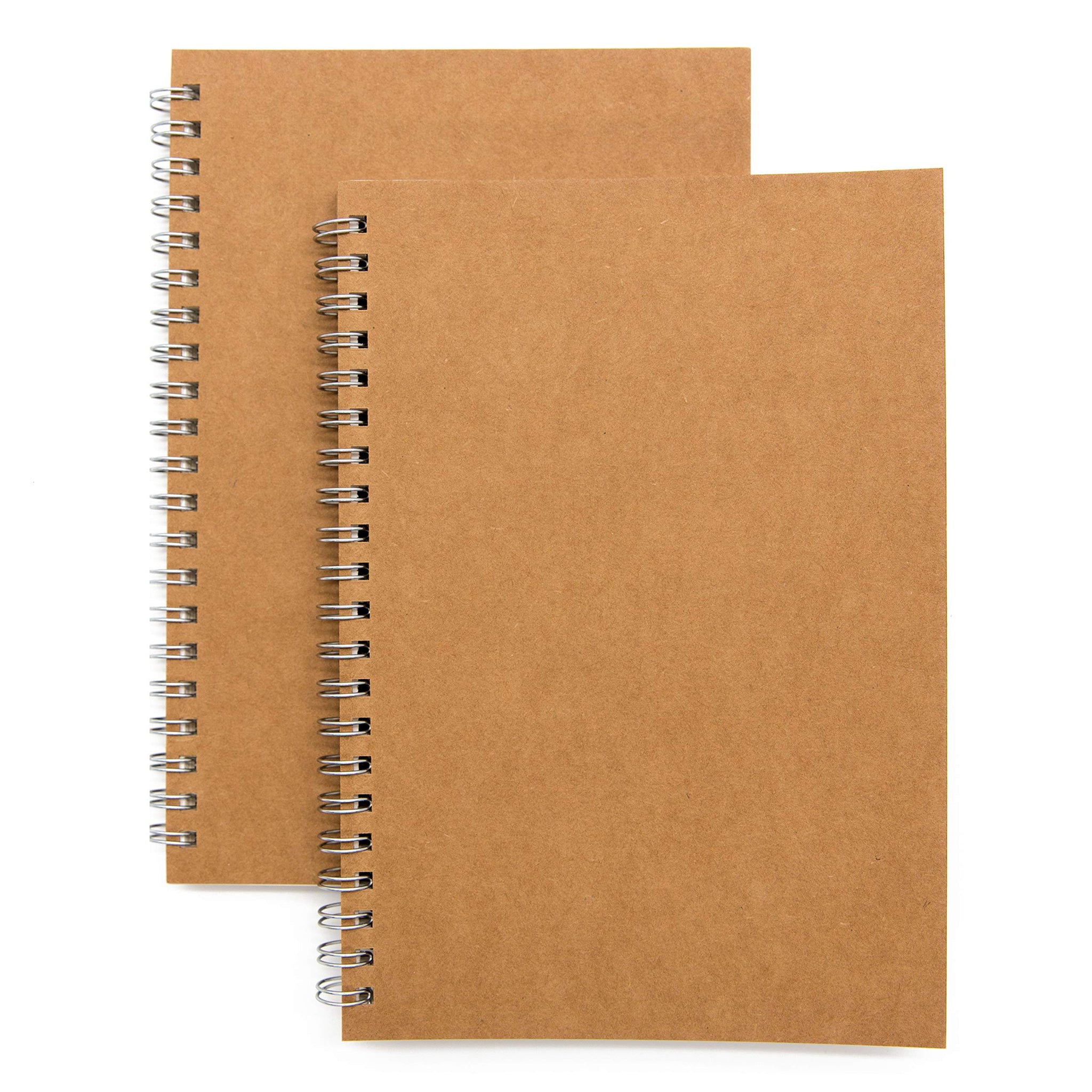 Soft Cover Spiral Notebook Journal 2-Pack, Blank Sketch Book Pad, Wirebound Memo Notepads Diary Notebook Planner With Unlined Pa