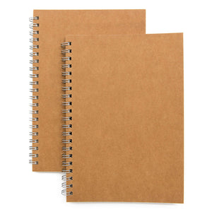 Soft Cover Spiral Notebook Journal 2-Pack, Blank Sketch Book Pad, Wirebound Memo Notepads Diary Notebook Planner With Unlined Pa