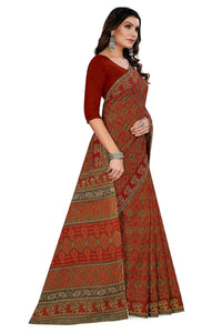 Tamaira Fashion Women'S Plain Weave Pure Cotton Saree Without Blouse Piece(11188_Rust)