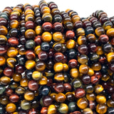 ABCGEMS African Tri-Color Tigers Eye Beads (Gorgeous Matrix- Mohs Hardness 7) Healing Energy Crystal Stone Ideal for Bracelet Ne