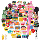 Tondiamo 60 Pcs Inspirational Silicone Focal Beads for Pens Bulk Encouraging Positive Beads for Beadable Pen Keychain Jewelry Br
