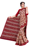 Tamaira Fashion Womens Pure Cotton Saree Without Blouse Piece (8012, Maroon Beige)
