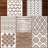 8 Pieces 12 x 12 Inch Herringbone Geometric Wall Stencil Modern Pattern Wall Decor Reusable Film Decorative for Painting, Stenci
