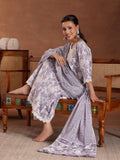 Libas Mauve Pure Cotton Printed Kurta Sets For Women Mauve M