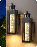 EDISHINE 2 Pack Modern Exterior Lighting Fixtures, LED Outdoor Light Fixtures Wall Mount, with Motion & Photocell Sensor, Crysta