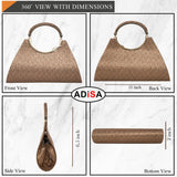 Adisa Women Girls Clutch Bag Purse Handbag Wedding Bridal (Copper),Copper,,B09THNQL56