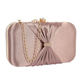 Adisa Bow Formal Party Clutch With Gold Chain For Women And Girls (Cl102-Bro),Copper Brown,,B0CP6ZPNPC