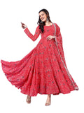 Wedani Georgette Anarkali Kurta Set For Women Red,Red,S