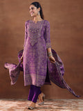 Libas Women'S Silk Blend Kurta Set (49330 Purple Xl