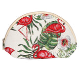Signare Tapestry Cosmetic Bag Toiletry Makeup Bag for Women With Flamingo Design (COSM-FLAM)