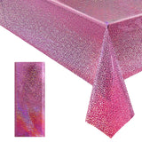 Pink Holographic Laser Tablecloths Hot Pink Shiny Table Covers 40 x 108 Foil Disposable Rectangle Table cloths for Girl Birthday