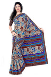Tamaira Fashion Women'S Hand Painted Pure Cotton Saree Without Blouse Piece(11200_Beige&Turquoise)
