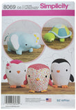Simplicity Creative Patterns US8069OS 8069 Stuffed Penguins/Turtle/Elephant, One Size