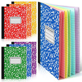 Henoyso 6 Pack Composition Notebooks, Rainbow Paper, Classic Colors Cover