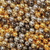 BERMRO 10mm Acrylic Beads 400pcs Golden&Silver&Grey Bead Round Bubble Beads for DIY Craft Jewelry Necklace Making (Golden&Silver