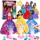 Fortand Poke-Art Crafts Kit for Kids, Princesses Craft Kits for Girls Ages 4-9 Paper Craft Kits with LED Base DIY Creative Activ