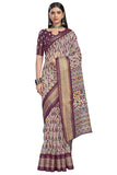 Glory Sarees Womens Cotto Silk Saree With Blouse Piece (Khushbu106_Wine)