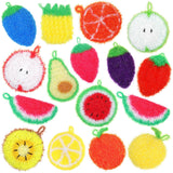 16pcs Fruit Dish Srubbies,Non Scratch Dishwashing Sponges,Double Layer Reusable HandKnitting Kitchen Cleaning Dish Sponge Scrub