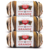 Red Heart All in One Granny Square Grande Almandine Yarn - 3 Pack of 250g/8.8oz - 100% Acrylic - #4 Worsted (Medium) - 440 Yards