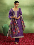 Libas Women'S Silk Blend Kurta Set (49267 Purple Xl