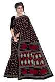 TAMAIRA FASHION Womens Plain Weave Pure Cotton Saree Without Blouse Piece(2372_Black)