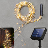 soltuus Solar Fairy Lights Outdoor, Multi Strand 180 LEDs Watering Can Light, Waterproof Solar Powered Waterfall Lights, Firefly Bunch String Lights for Garden Outside Decor, Warm White