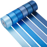 LIUYAXI Blue Satin Ribbon 1 Inch X 6 Rolls Total 60 Yards Double Faced Blue Ribbon Set for Gift Wrapping Craft Wedding Decoratio