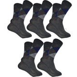 Cotson MenS Diamond Cut Organic Cotton Crew Length Socks (Gray, Pack Of 5)