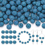 200 Pcs Blue Zircon Rhinestone Beads for Jewelry Making, Sparkle Crystal Clay Christmas for Bracelet Baseball Necklace Earring C