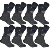 Cotson MenS Diamond Cut Organic Cotton Crew Length Socks (Gray, Pack Of 8)