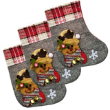 Forty Wings 3 Pcs Burlap Candy Stocking Socks Treat Bag Goody Bag Gift Wrappig Bag Santa Claus Haversack Bags Christmas Party Fa